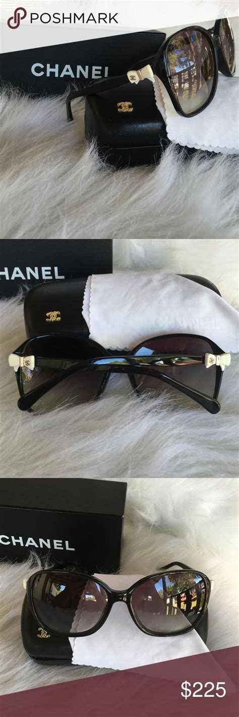 chanel sunglasses with white bow on side